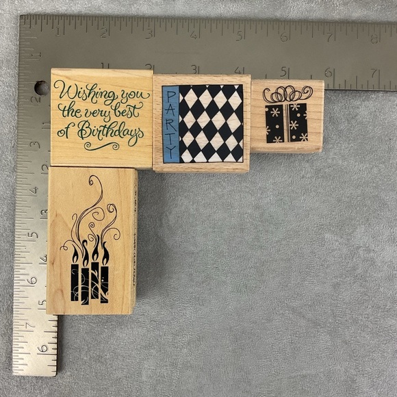 Vintage Happy Birthday rubber stamps crafting DIY embellishments - Picture 4 of 5